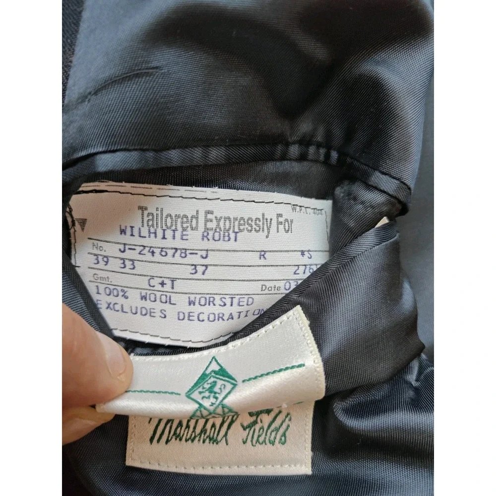 Austin Reed Wool Sport Coat 39R Navy Stripe Blazer USA 2 Button Mens